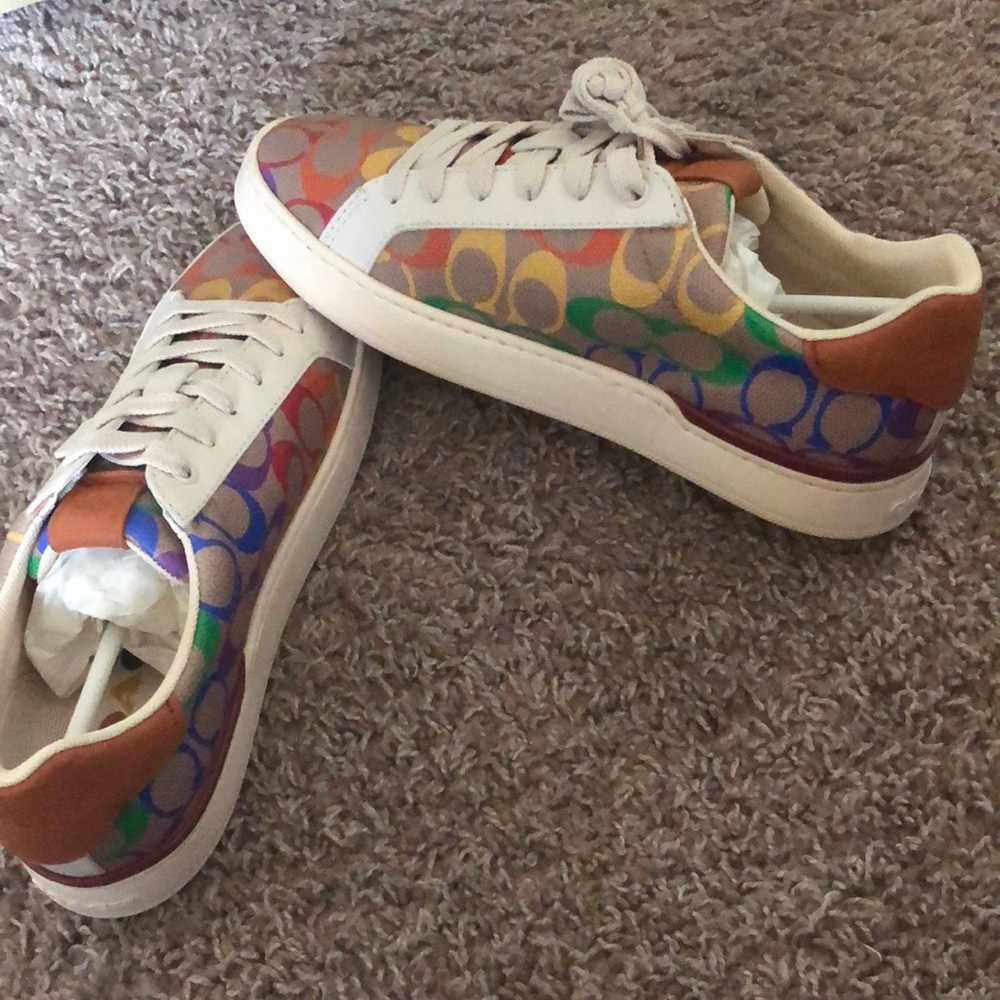 Brand new never worn coach rainbow shoes